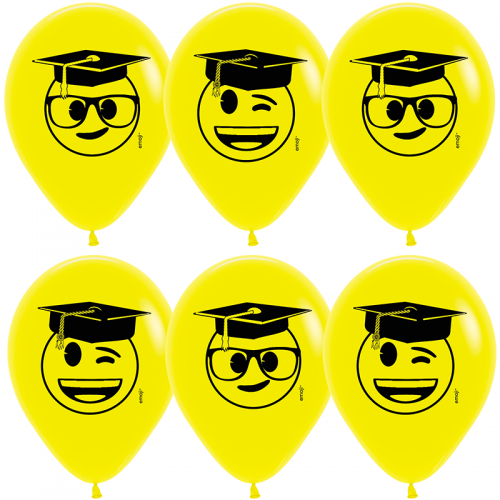 Гелиевые шары Выпускник, Emoji, Желтый