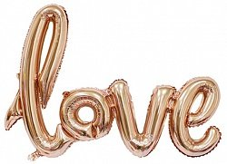 Шар Надпись Love, Розовое Золото, 104 см