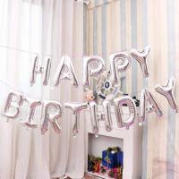 Набор фольгированных воздушных шаров в виде букв Happy birthday серебро