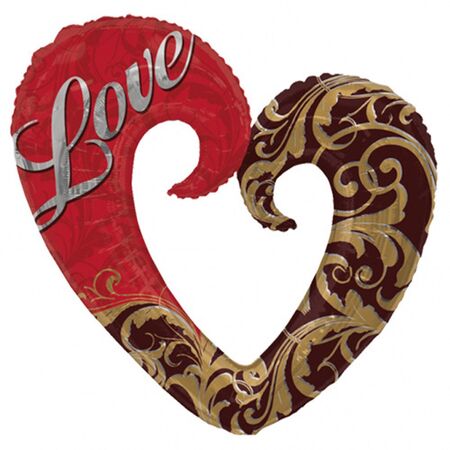 Фольгированное сердце большое ILY Сердце Дамасск