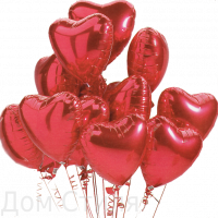 Связка фольгированных сердец