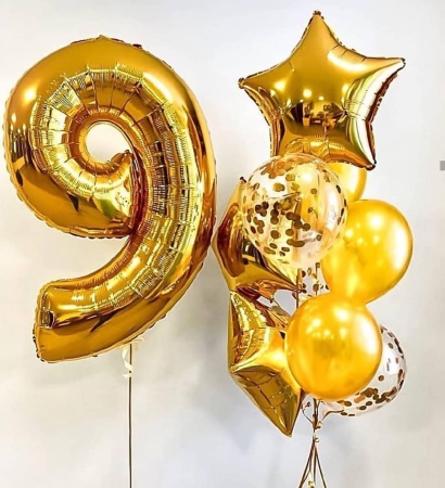 Набор шаров На 9 лет в золоте