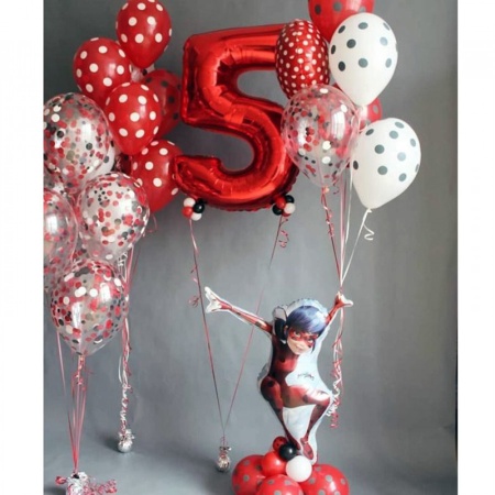 Комплект шаров на 5 лет Леди Баг