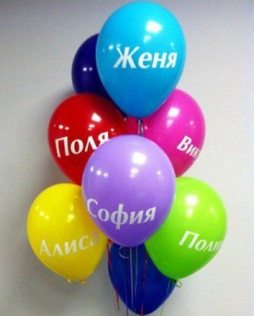Шары с гелием Имена