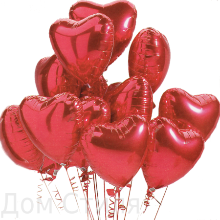 Связка фольгированных сердец