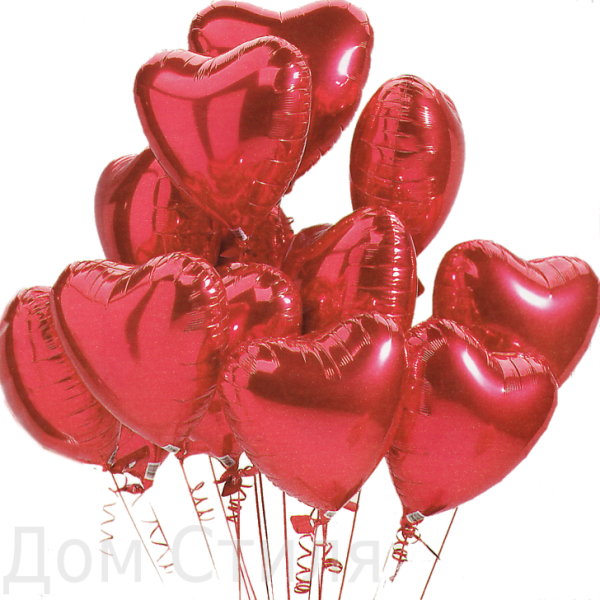 Связка фольгированных сердец