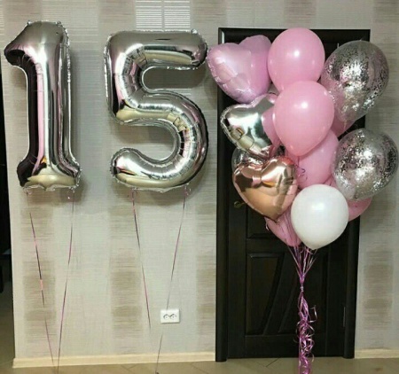 Набор из воздушных шаров Нежность на 15 лет
