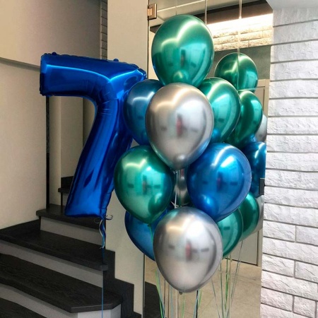 Комплект шаров для мальчика на 7 лет Стальной