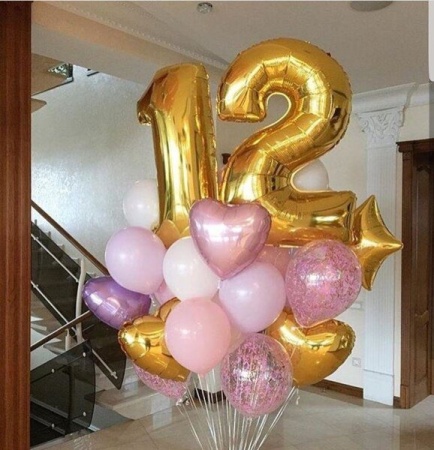 Набор из воздушных шаров Нежность на 12 лет