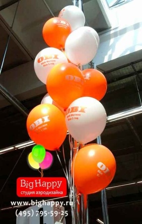 Услуга печати логотипа компании на воздушных шарах
