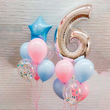 Комплект шаров для девочки на 6 лет Макарунс