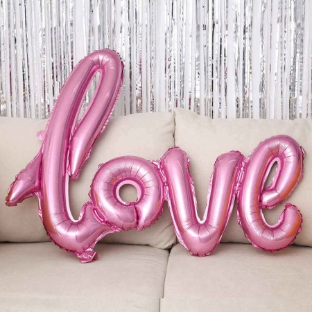 Розовые буквы прописные Love