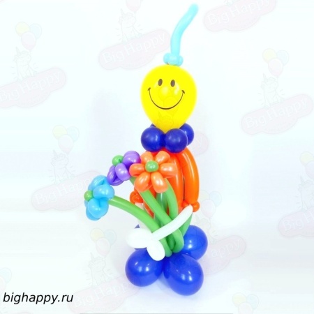Фигура из шаров Человечек с цветами