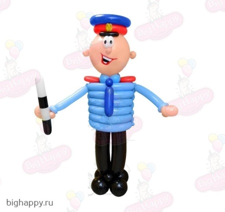 Полицейский с жезлом ДПС из шаров