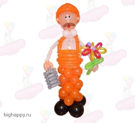 Фигура дорожного рабочего из шаров