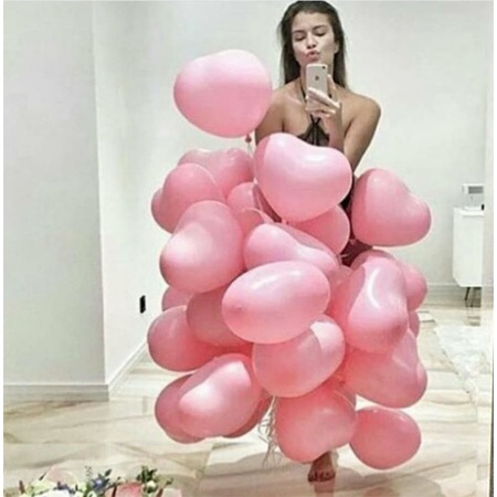 Шары сердца розовые